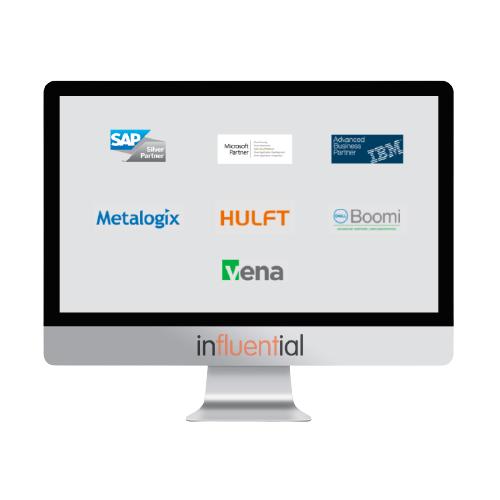 buy-a-licence-logos_ (2) Laptop showing Influential Software’s official UK licensing partner logos: SAP, IBM, MuleSoft, Boomi, Vena, HULFT, Metalogix, and Microsoft